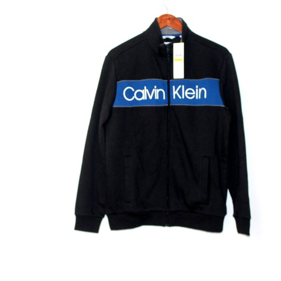 Calvin Klein Jackets \u0026 Coats | Nwt Calvin Klein Full Zip Soft Touch Fleece Jacket | Color: Black/Blue | Size: M | Ssmriti's Closet